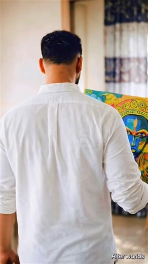 Kerala mural inspired, reimagined in a bold tropical contemporary language.දකුණු ඉන්දීය කේරල මුරල්