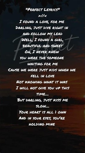 Perfect (Lyrics) - Ed Sheeran