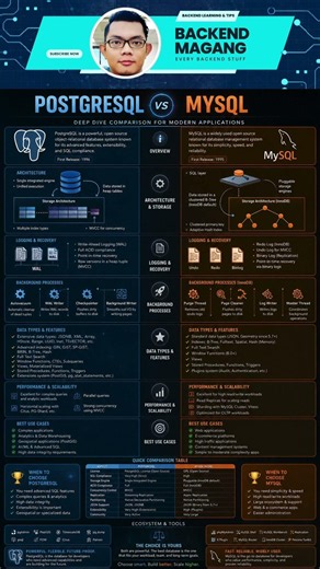 Postgres VS MySQL #softwareengineer #codinglife #database