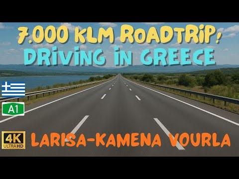 Driving in Greece 🇬🇷 | Larissa → Kamena Vourla | 4K Real Time