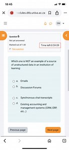 Which one is NOT an example of a source of unstructured data in... | Filo