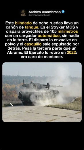 Este blindado de ruedas dispara un cañón de tanque de 105 milímetros