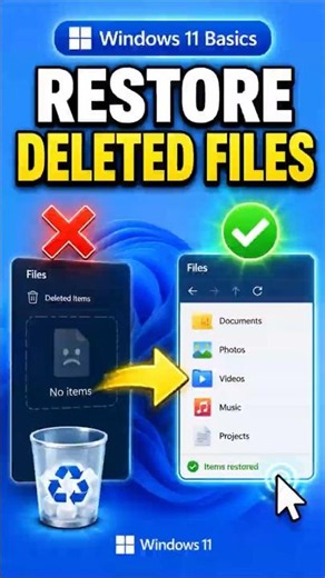 How to Restore Deleted Files ♻️ #windows11
