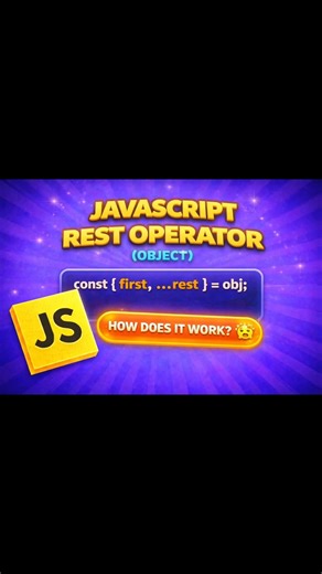 JavaScript Rest Operator (Object)| Must Know Trick🔥 #codeshiksha #javascript #webdev #webdevelopment