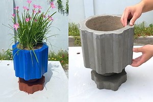 Casting Cement Pots From Corrugated Iron Sheets - The Quickest Way To Cast Flower Pots | Craft Life