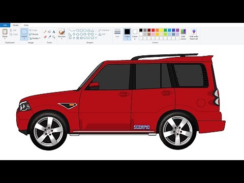 How to draw Mahindra Scorpio in Computer Using Ms Paint | #CarDrawing #mspaint