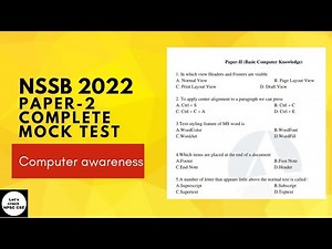 NSSB 2022 | Complete Mock Test Paper-2 | Computer Awareness