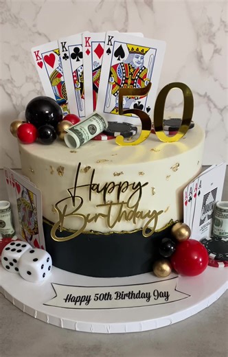 Decadent Poker Cake for a 50th Birthday Celebration