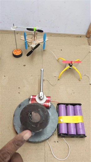 aeroplane model and mini drone powering with use flying magnet and vibration_Dc Motor