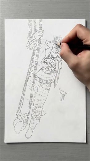 Drawing Terminator as a Pencil Sketch 🤖✏️ #Terminator #Cinema #shorts