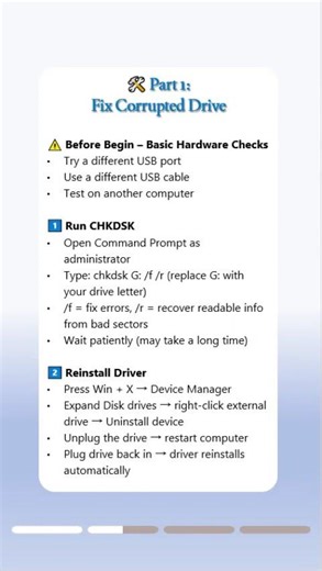 Fix Corrupted External Hard Drive Without Formatting & Recover Files#externalharddrive #techfix