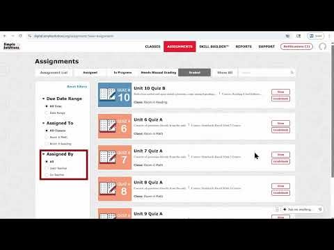 How to Search and Filter Assignments in the Simple Solutions S²TaR Center.
