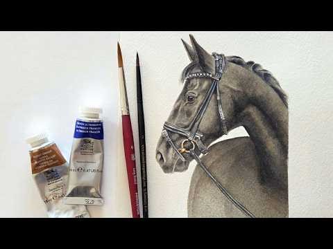 How to Paint a REALISTIC Black Horse in Watercolor