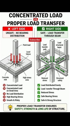 Concentrated Load vs Proper Load Transfer 🏗️⚡