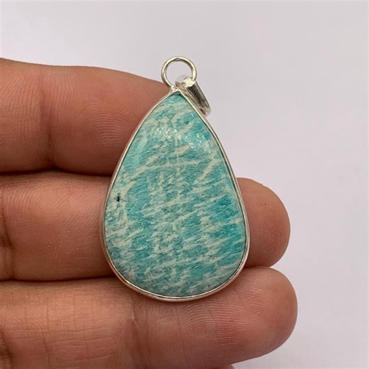 Amazonite Pendent, Natural Amazonite Gemstone Handmade Jewelry 925 Sterling Silver Veritage Pendant - Etsy