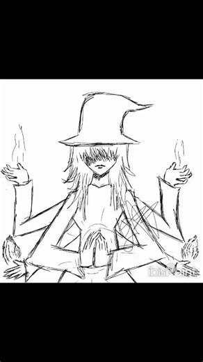 The Six Arms Witch #witch #timelapse #art #magic #lineart #digitalart