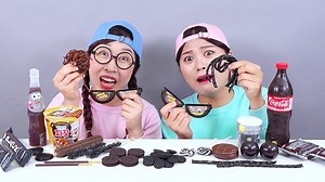 Black Color Food DONA Mukbang | DONA English