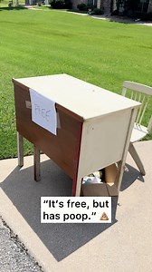 I didn't know this desk was covered in poop, so I brought it home. 😐 | Maggie McGaugh