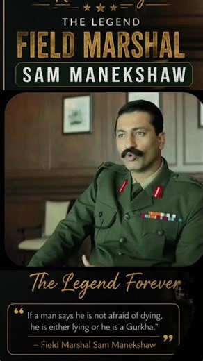 Field Marshal Sam Manekshaw 🇮🇳 | The Legend Forever | Indian Army Inspiration #Shorts