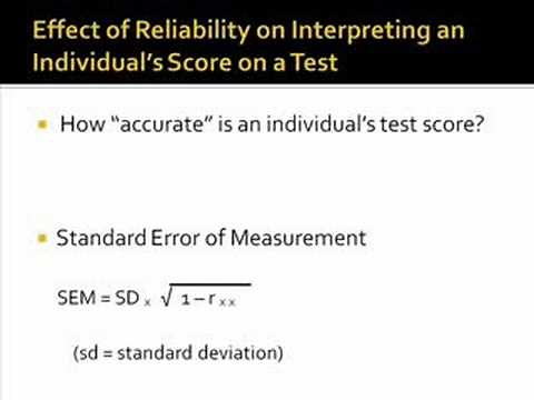 Reliability and Validity