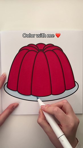 Easy dessert coloring book: jelly cake ❤️ #coloringbook #desserts #jello #adultcoloringbook #coloringbookforadults #easycoloringbook #cutedrawing #coloringtutorial #colorwithme #markers #ohuhumarkers #relaxingvideos #stressrelief #fyp
