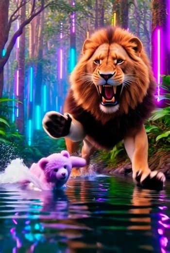 Lion Attack the Baby Dynamic 😭😭 #Sadstory #Cartoon #funny #anumation