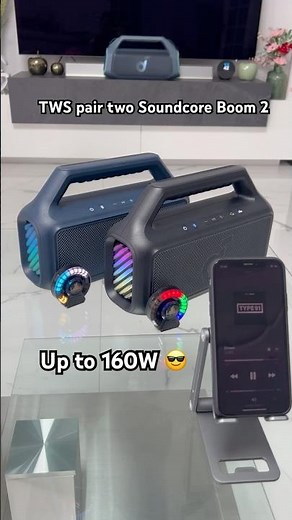 How to pair two Soundcore Boom 2 speakers 🔊 via TWS / Up to 160W 🤯 #bass #music