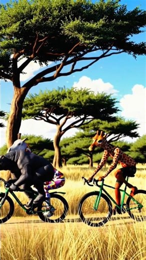 Animals Cycle Race #comedyvideos #cartoon #funny #cute