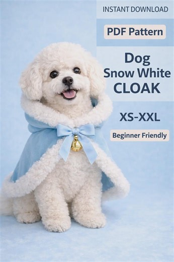 Winter Fantasy Dog Cape PDF Pattern | Ice Princess Inspired Pet Costume | Easy Sewing Pattern | XS–XXL | Dog Cape Sewing Template - Etsy
