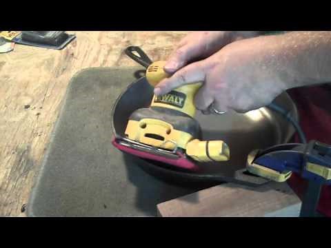 How to smooth the rough cooking surface of a modern Lodge cast iron skillet.