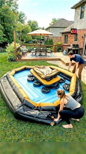 We Set Up a Giant Inflatable Pool Bar #outdoors
