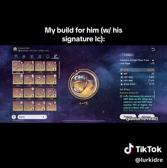 #DHIL Build since hes getting his first rerun next patch. and btw you can use this vid as a reference ofc. 🫠 #hsr #honkaistarrail #starrail #fyp #foryou #dhil #dhilhsr #danhengil #imbibitorlunae #danhenghsr #danheng #build #help #omg #danhengimbibitorlunae #yukong #silverwolf #welt #tingyun #lynx #luocha #bronya #pela #hanya #sparkle