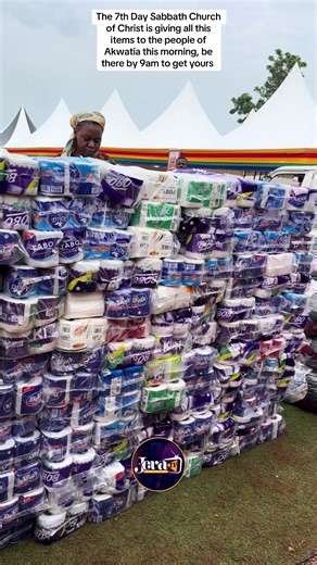 The 7th Day Sabbath Church of Christ is giving all this items to the people of Akwatia this morning, be there by 9am to get yours