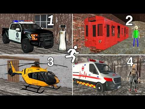 Granny 1 2 3 4 Escape With All Vehicles !! Secret Mod Granny (fun mix 1)