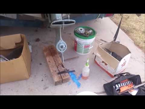 How to Instal A Volvo Penta Propeller - $450 Boat, Working on the Outdrive
