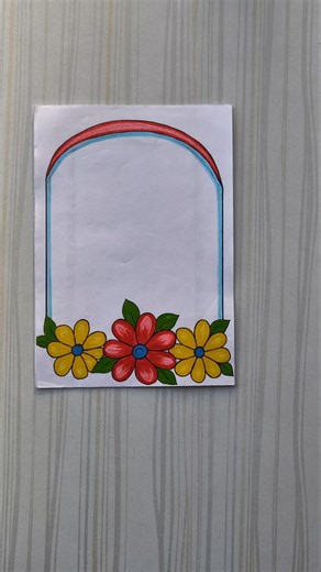 Beautiful Arch Shape Flower Border design/6 easy border design/Project/Priyanka Gunwal #shorts