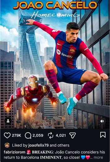 كانسيلو يعود إلى برشلونة رسميًا