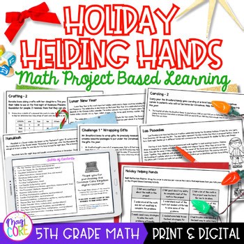 Holidays Around the World Reading Math Project Based Learning Activity 5th Grade