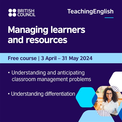 1.1K views · 21 reactions | Managing learners and resources – professional development course for English language teachers: 1️⃣ Understanding and anticipating classroom management problems 2️⃣ Understanding differentiation 3️⃣ Understanding groupings. Course runs until 31 May 2024 https://tinyurl.com/2ct86sn5 #TeachingEnglish #ELT #ProfessionalDevelopment | Teaching English Asia - British Council | Facebook
