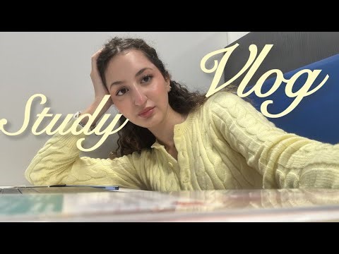 study vlog : Library & midterm stress 😭☕️ | حياتي فالجامعة فهولندا