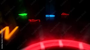 Start Your Engine, High RPM Tachometer. Car Speed. arrow showing fast increasing rotation speed of the engine. Car speedometer animation
