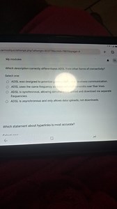 Which description correctly differentiates ADSL from other form... | Filo