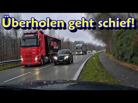 Spiegel abgefahren, LKW überholt bei Gegenverkehr und Tiefflieger  DDG Dashcam Germany | #740