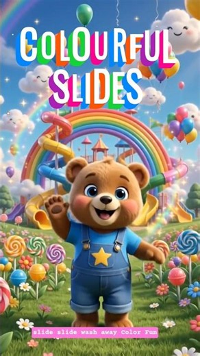 Learn Colors with Rainbow Slides | Color Slides Song for Kids | Nursery Rhymes & Baby Songs #shorts