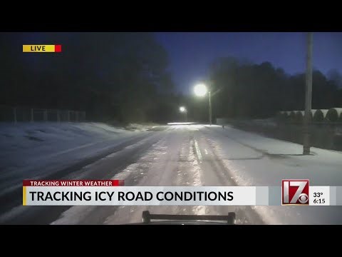 Snow-covered central NC roads becoming ice Sunday night