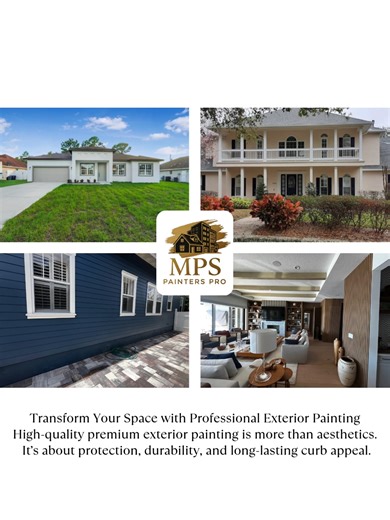 Transforming Homes with Professional Painting Transform your space with professional exterior painting. High-quality, premium exterior painting is more than aesthetics. It’s about protection, durability, and long-lasting curb appeal. At MPS Painters Pro, every project is executed with precision, premium materials, and attention to detail — protecting your investment while elevating the look of your home. 📍 Serving Windermere, Winter Garden, Orlando, Bella Collina, and surrounding areas. 📞 Sche