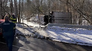 Fuel spills during tractor-trailer crash in Farmington