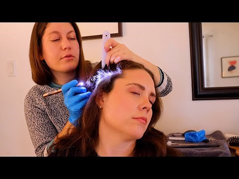 [ASMR] School Nurse Scalp Inspection | Checking Sensitivity, Hair Brushing, Applying Treatment