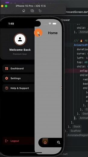 Flutter Advanced UI 🔥 Custom Drawer + Animated Bottom Navigation