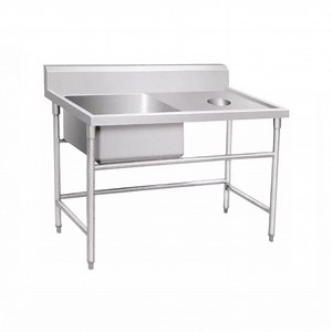 [Hot Item] Stainless Steel Outdoor Sink Kitchen Fish Cleaning Table With Garbage Hole